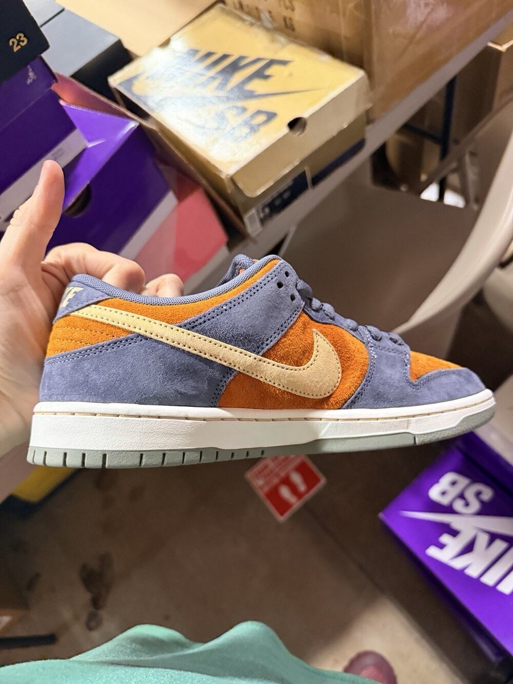 Size 9.5 - Nike Dunk SB Low Light Carbon Monarch